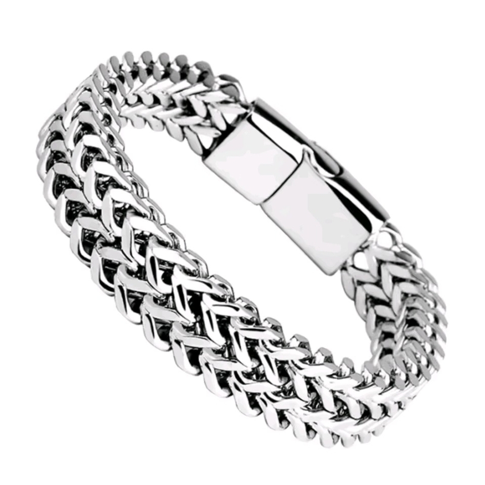 Men's Silver Chain Bracelet - Picture 3 of 10